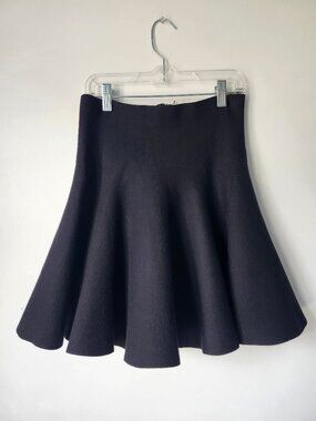 Alexander McQueen Black Scalloped Thick Luxury Godet-Style Flare Mini Skirt